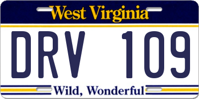 WV license plate DRV109