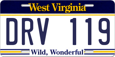 WV license plate DRV119