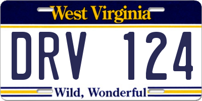 WV license plate DRV124