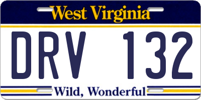 WV license plate DRV132
