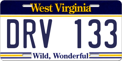 WV license plate DRV133