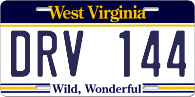 WV license plate DRV144