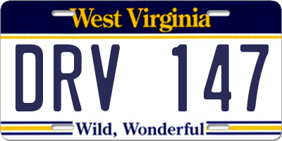 WV license plate DRV147