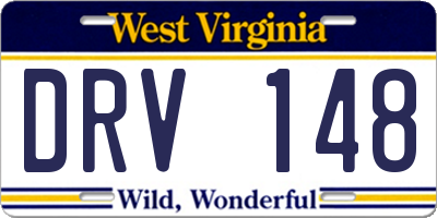 WV license plate DRV148