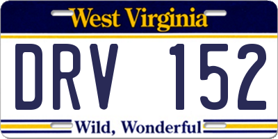 WV license plate DRV152