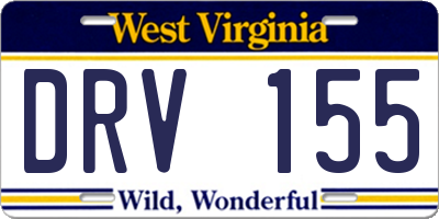 WV license plate DRV155