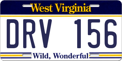 WV license plate DRV156
