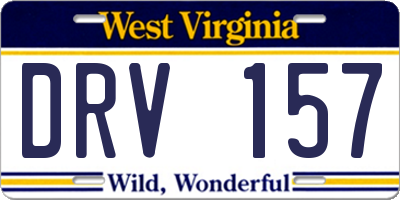 WV license plate DRV157