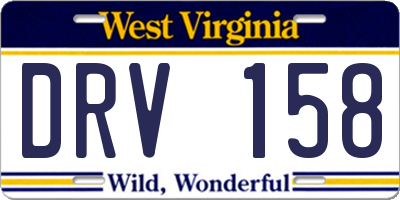 WV license plate DRV158