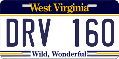 WV license plate DRV160