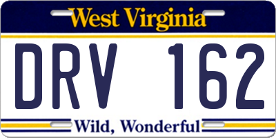 WV license plate DRV162