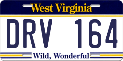 WV license plate DRV164