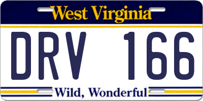 WV license plate DRV166