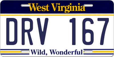 WV license plate DRV167