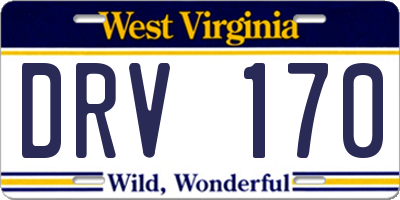 WV license plate DRV170
