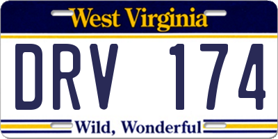 WV license plate DRV174