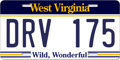 WV license plate DRV175