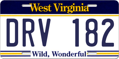 WV license plate DRV182