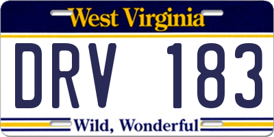 WV license plate DRV183