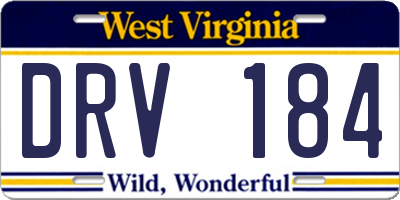 WV license plate DRV184