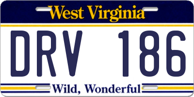 WV license plate DRV186