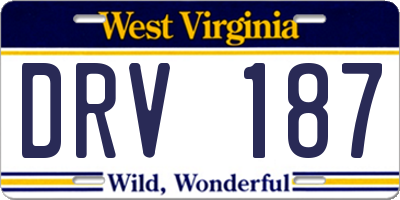 WV license plate DRV187