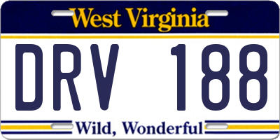 WV license plate DRV188