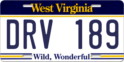 WV license plate DRV189