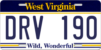 WV license plate DRV190