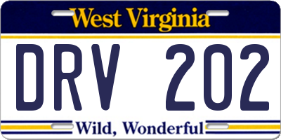 WV license plate DRV202