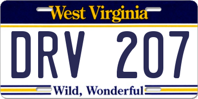 WV license plate DRV207