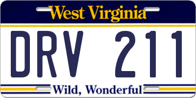 WV license plate DRV211