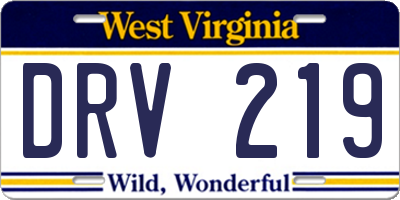 WV license plate DRV219