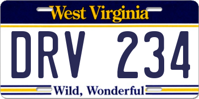WV license plate DRV234