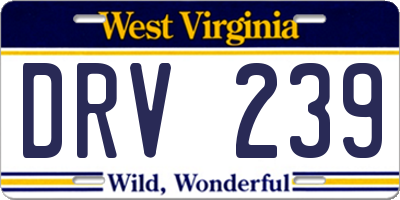 WV license plate DRV239