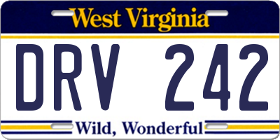 WV license plate DRV242