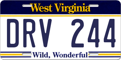 WV license plate DRV244