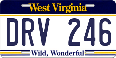 WV license plate DRV246
