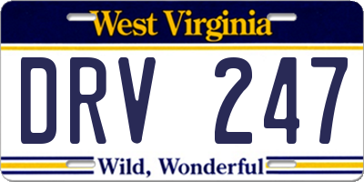 WV license plate DRV247