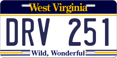 WV license plate DRV251