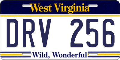 WV license plate DRV256