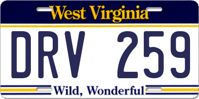 WV license plate DRV259