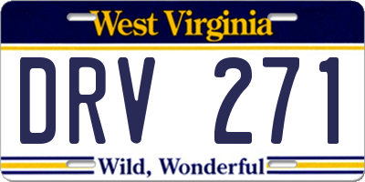 WV license plate DRV271