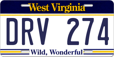 WV license plate DRV274