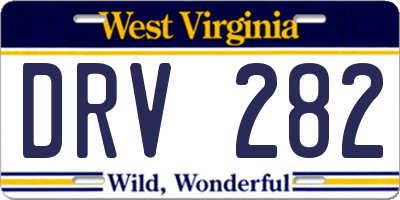 WV license plate DRV282