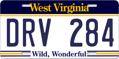 WV license plate DRV284