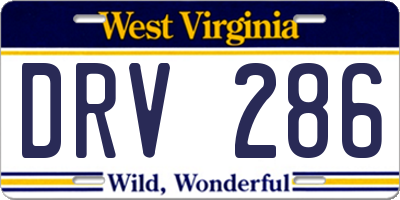 WV license plate DRV286