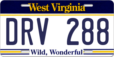 WV license plate DRV288