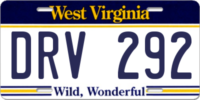 WV license plate DRV292
