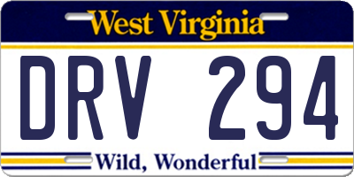 WV license plate DRV294